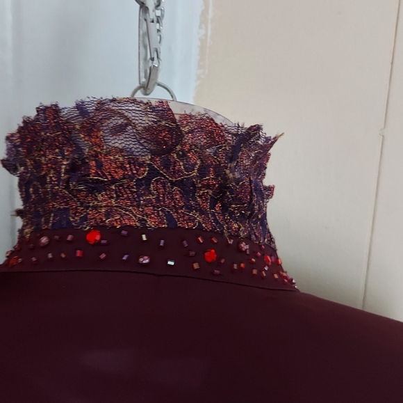 Women Evening 2 pieces Set Satin and Lace Jacket Mother of Bride Jacket Top - Picture 3 of 16